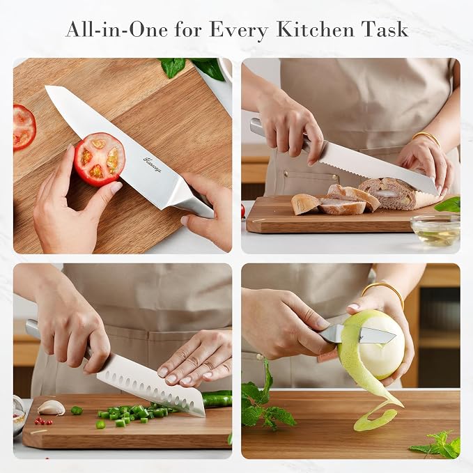 Kitchen Knife Set, Japanese Stainless Steel Knife Block Set - Image 5