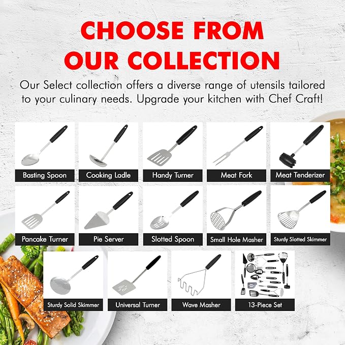 Chef Craft Select Sturdy Masher, 10.25 inch, Stainless Steel/Black - Image 7