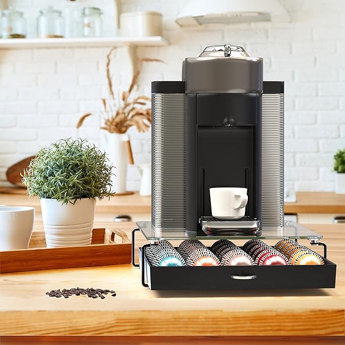 Deco Brothers Crystal Tempered Glass Vertuo Pod Holder Drawer, 30 Large or 60 - Image 2