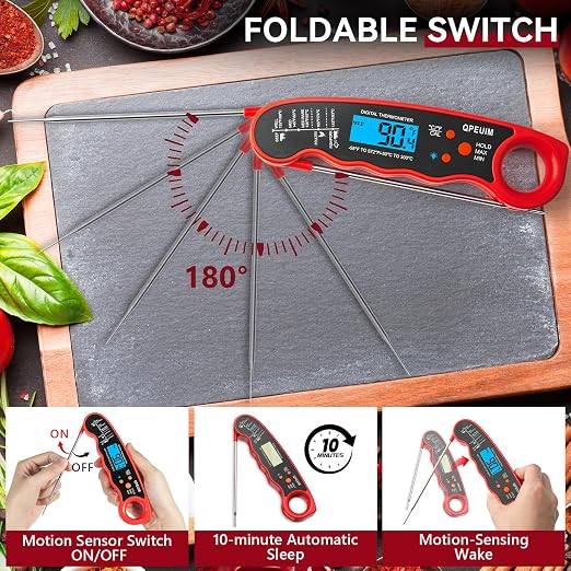 QPEUIM Meat Thermometer Digital Instant Read Thermometer Waterproof Food - Image 4