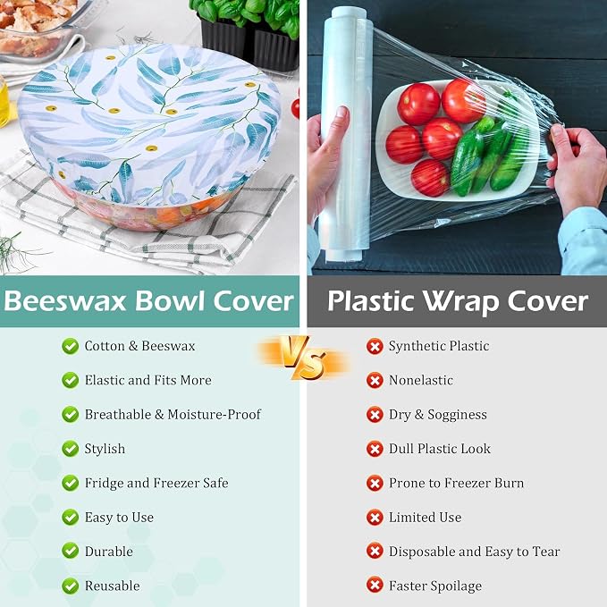 2 Large Reusable Beeswax Bowl Covers - Image 8