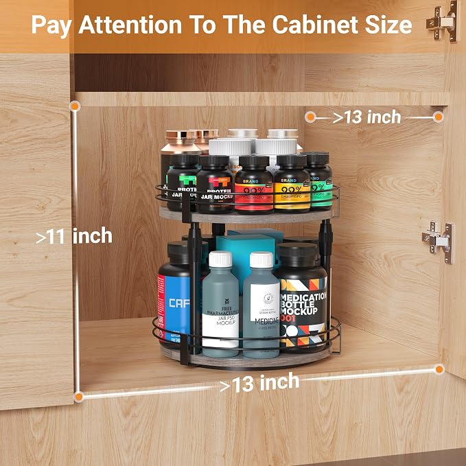 Across-Star Lazy-Susan-Organizer-Spice-Rack, Rotating Spice Organizer - Image 6