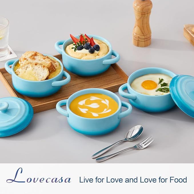 LOVECASA Mini Cocotte Set, 12 OZ Small Casserole Dishes - Image 2
