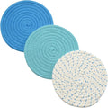 Kitchen Pot Holders Set Trivets Set 100% Pure Cotton Thread Weave Hot Pot by Jennice+House
