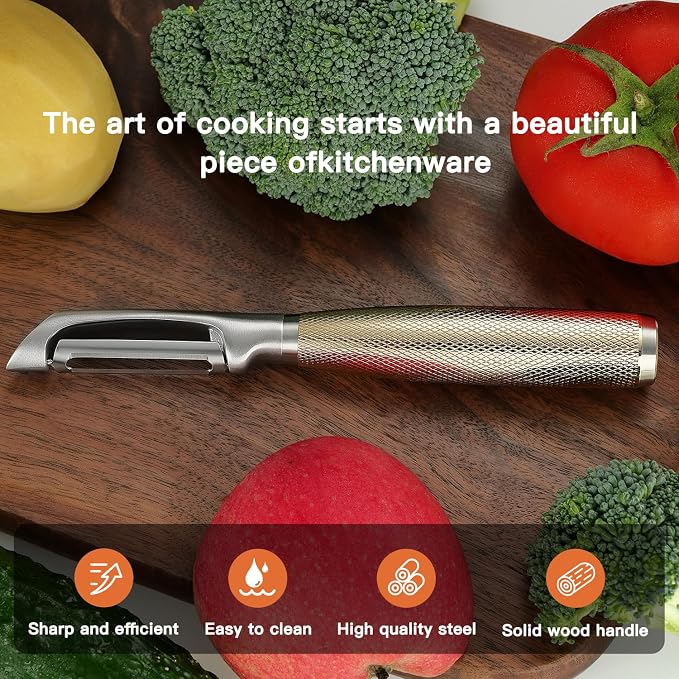 KULUNER Luxury I-Type Vegetable Peeler – 24K Gold Plated Handle, 304 Stainless - Image 5