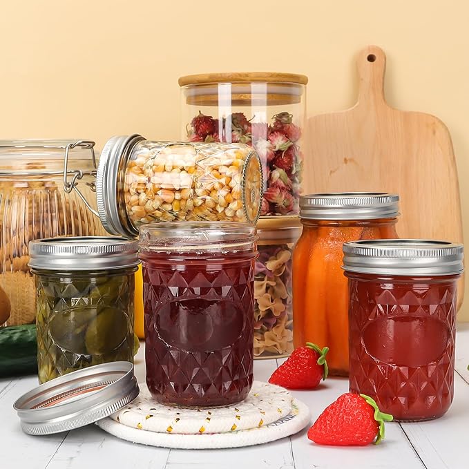 Eathtek 8 oz Mason Jars 20 Pack, 240ml Mini Canning Jars - Image 7