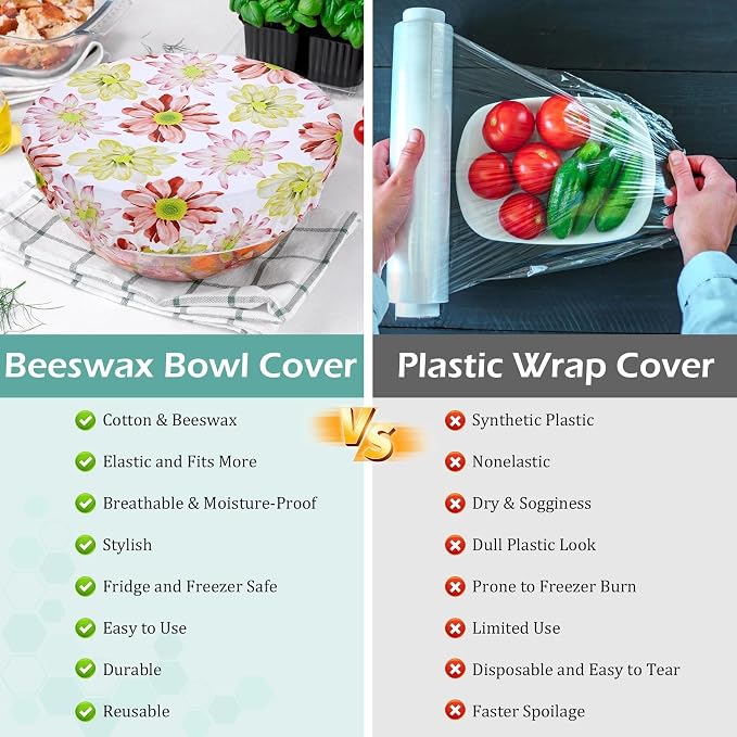 2 Large Reusable Beeswax Bowl Covers - Image 8