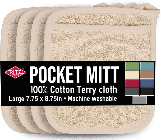 RITZ Terry Pocket Mitt & Hot Pad: Unparalleled Heat Resistant, Durable 100% by Ritz+Foodservice