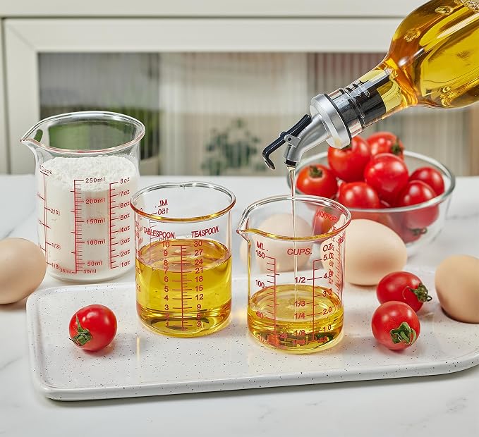 High Borosilicate Glass Measuring Cup-V-Shaped Spout，Glass Measuring Beaker - Image 4