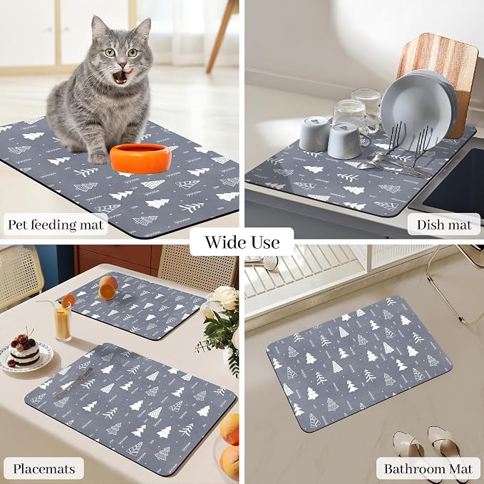 Bloss Christmas Dish Drying Mat, Fit Under Coffee Maker Machine/Kitchen Counter - Image 7
