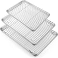 TeamFar Baking Sheet with Rack Set, 17.6/16/12.5 Inch Stainless Steel Cookie by TeamFar