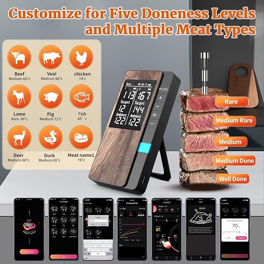 Wireless Meat Thermometer-Multi Sensors Digital Food Thermometer - Image 4