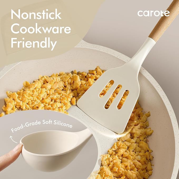 CAROTE 22pcs Silicone Cooking Utensils Set, 446°F Heat Resistant Kitchen - Image 4