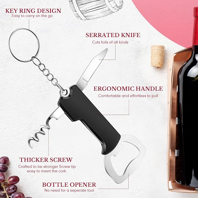 Ziliny 24 Pcs Bottle Opener Keychain Bulk Wine Bottle Beer Opener Keychain - Image 2