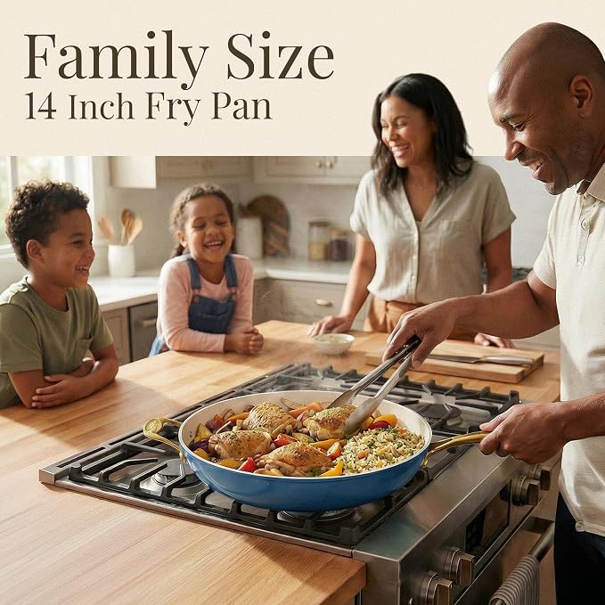 Gotham Steel 14 Inch Non Stick Frying Pans, Family Sized Non Stick Skillet - Image 2