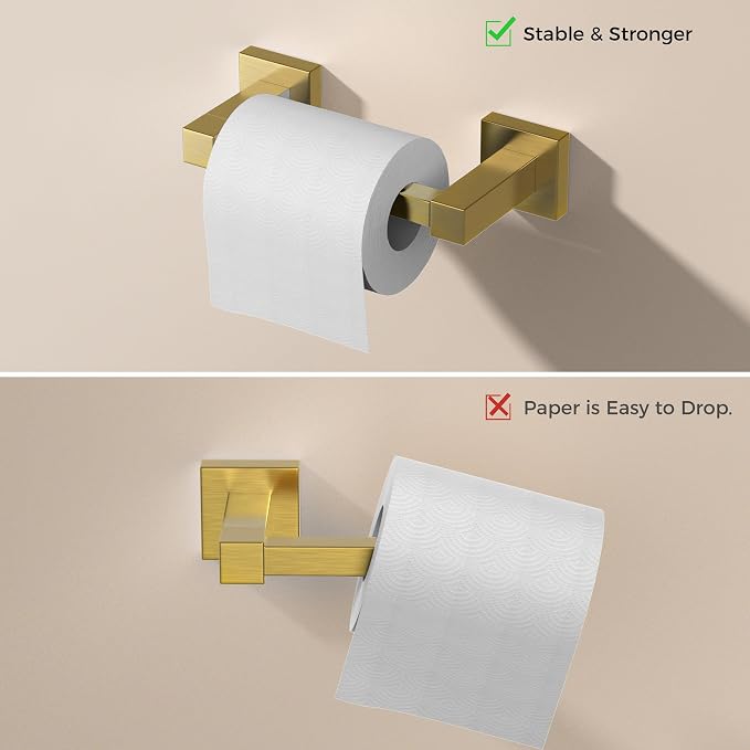 FORIOUS Toilet Paper Holder Set Wall Mount, SUS 304 Stainless Steel Pivoting - Image 5
