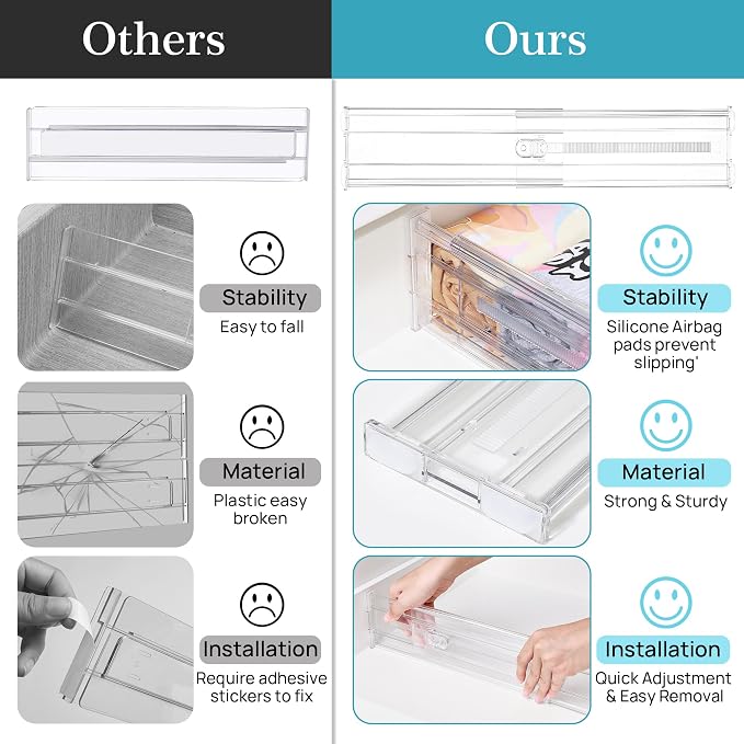 Vtopmart 4 Pack 4" Regular Upgrade Drawer Dividers - Image 8
