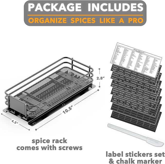 SpaceAid Pull Out Spice Rack Organizer - Image 6