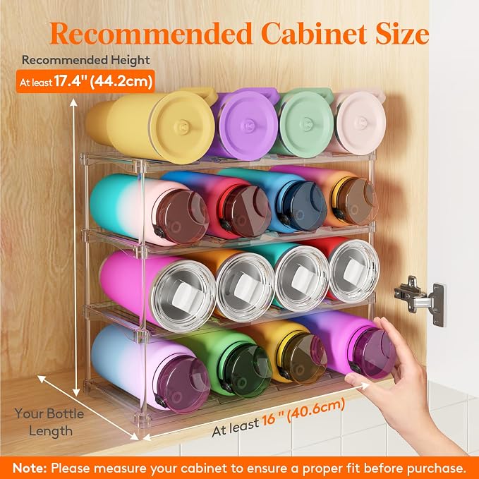 Lifewit Stackable Bottle Storage Organizer, Large Slot Water Bottle Tumbler - Image 3