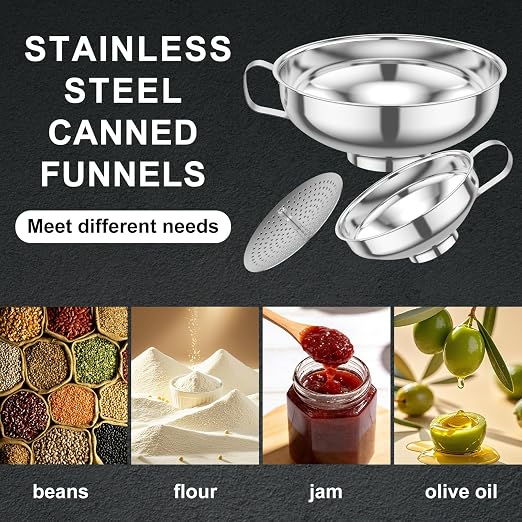 3 Piece Stainless Steel Canning Funnel Set - Image 7