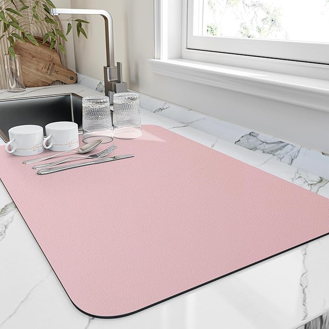 HotLive Dish Drying Mat for Kitchen Counter, Heat Resistant Drainer Mats by HotLive