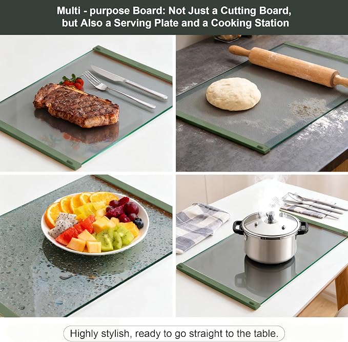 Glass Cutting Boards for Kitchen, European Grey Glass Paired - Image 7