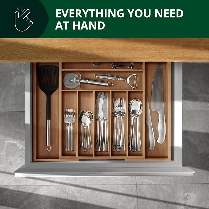 ROYAL CRAFT WOOD Luxury Bamboo Kitchen Drawer Organizer - Image 7