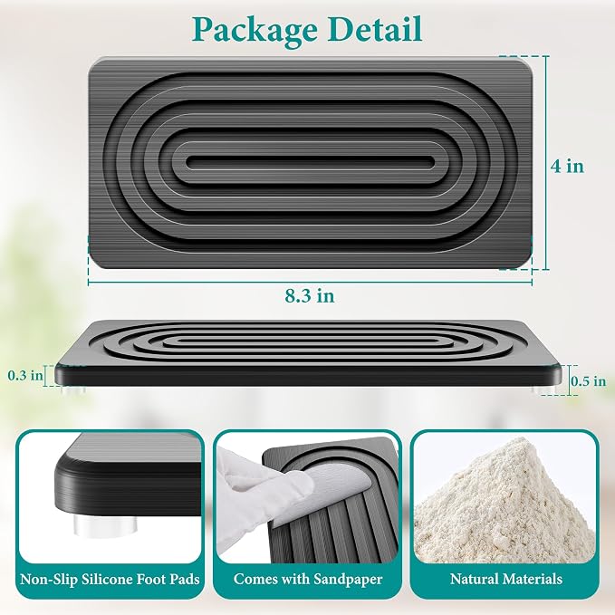 Water Absorbing Stone Tray, Quick Drying Diatomite Bathroom Tray Countertop - Image 2