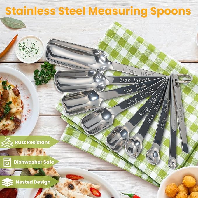 Stainless Steel Measuring Spoons Set of 14 - Image 6