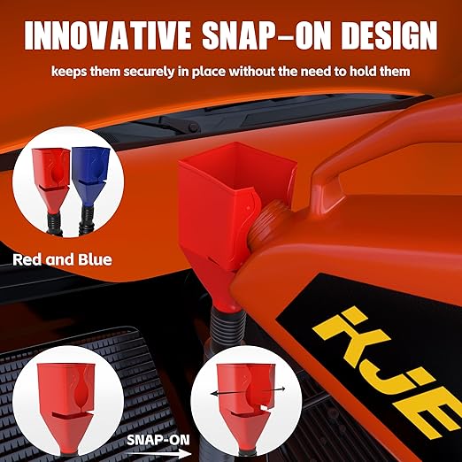 KJE 19 Pcs Automotive Funnel Set, Spout Replacements, Plastic Wide Mouth - Image 7