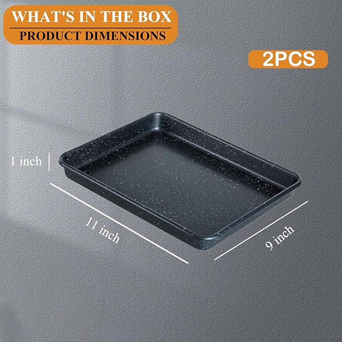 Walooza 11 Inch Nonstick Baking Sheets Set of 2, Carbon Steel Cookie Sheets - Image 2