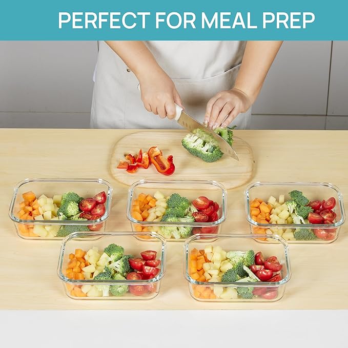 Vtopmart 5 Pack 35oz Glass Food Storage Containers - Image 3