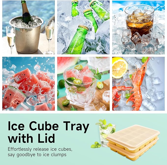 Tvmania Ice Cube Trays Set of 2, Easy Release 15 Flexible Silicone Ice Cube - Image 6