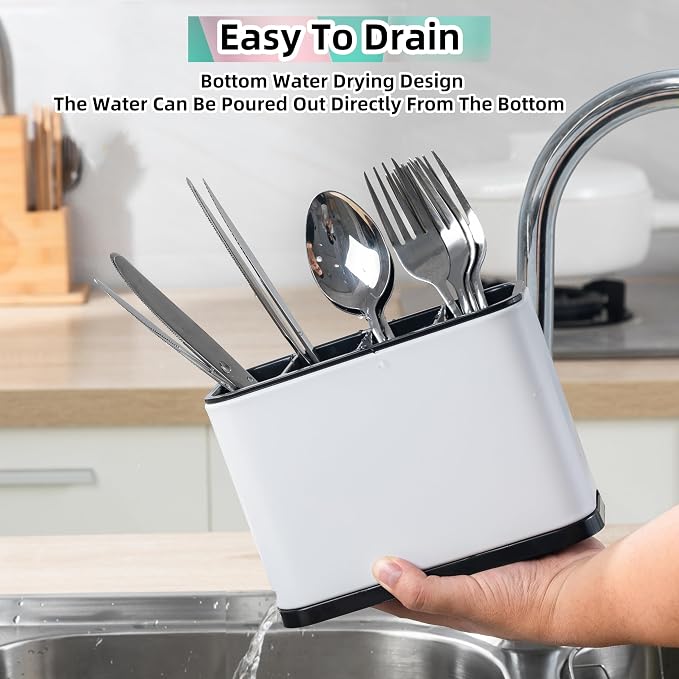 LIBODOUR Utensil Holder, Stainless Steel Caddy Counter, Spoon holder, 4 - Image 4