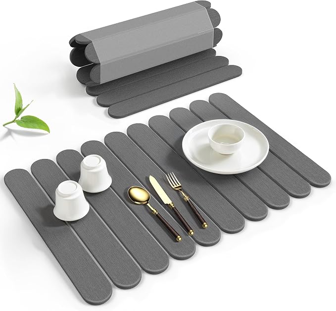 Large Stone Dish Drying Mat for Kitchen Counter, Quick Dry Diatomaceous Earth by Fitnice