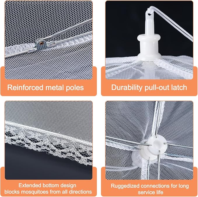 Husfunov 6 Pack Mesh Food Covers, Pop-Up Serving Dish Covers Tent Umbrella - Image 3