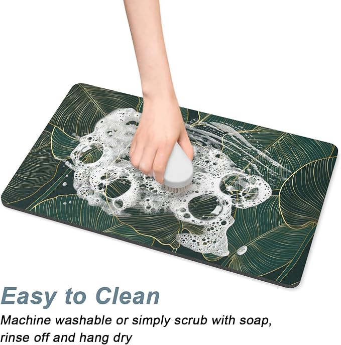 Rnivvi Coffee Mat, Hide Stain Rubber Backed Absorbent Dish Drying Pad - Image 5