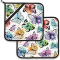 Butterfly Color Pot Holder Set of 2, Heat Resistant Potholders Oven Hot Pads by Larkverk