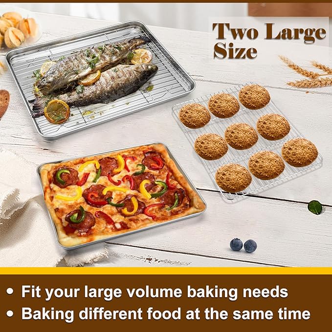 P&P CHEF 16 + 12.5 Inch Stainless Steel Baking Sheet - Image 7