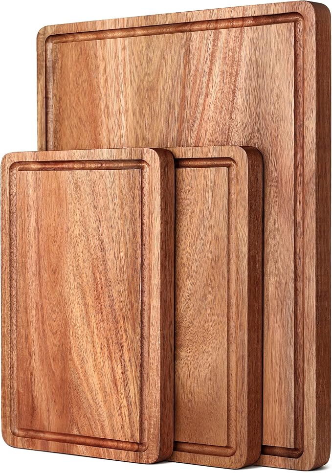 Acacia Wood Cutting Boards Set by Unknown