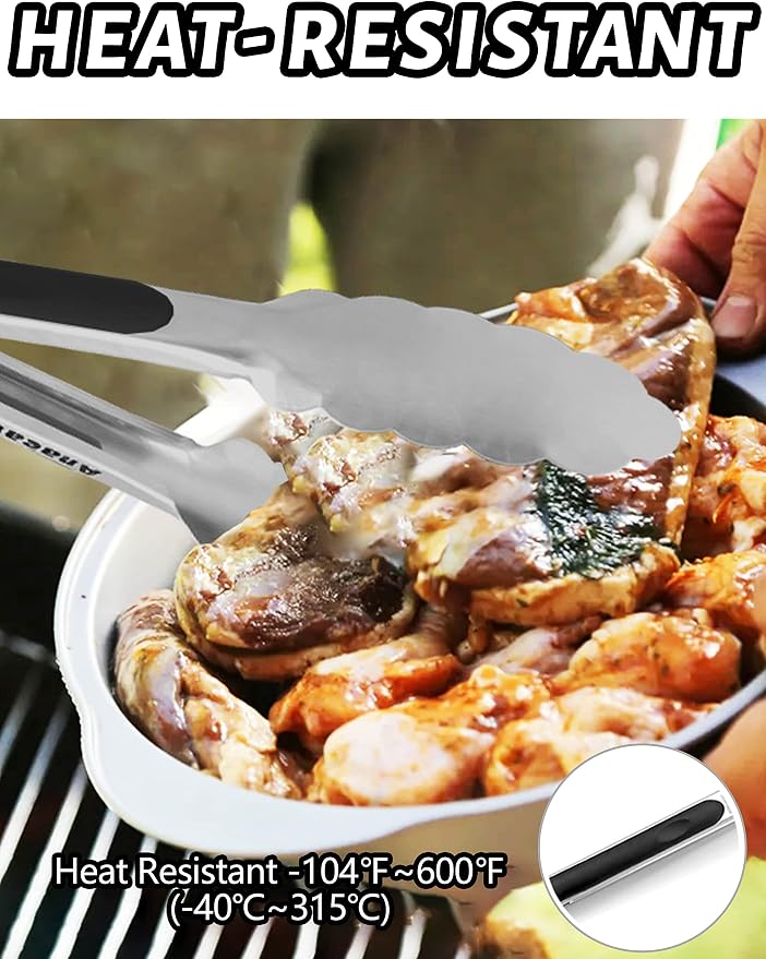 Anaeat 3 Pack 7" Mini Stainless Steel Cooking Tongs - Image 3