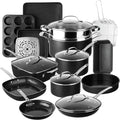 Granitestone Ceraluxe 20 Pc Ceramic Cookware Set Nonstick, Complete Pots and by Granitestone+