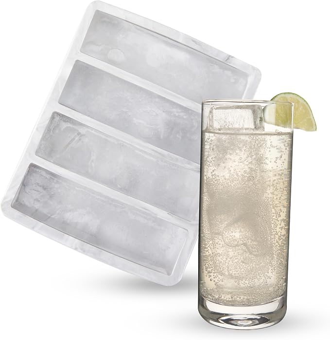 Host Ice Cube Tray, Makes Four 5-Inch Long Cubes, Durable Silicone Trays by HOST