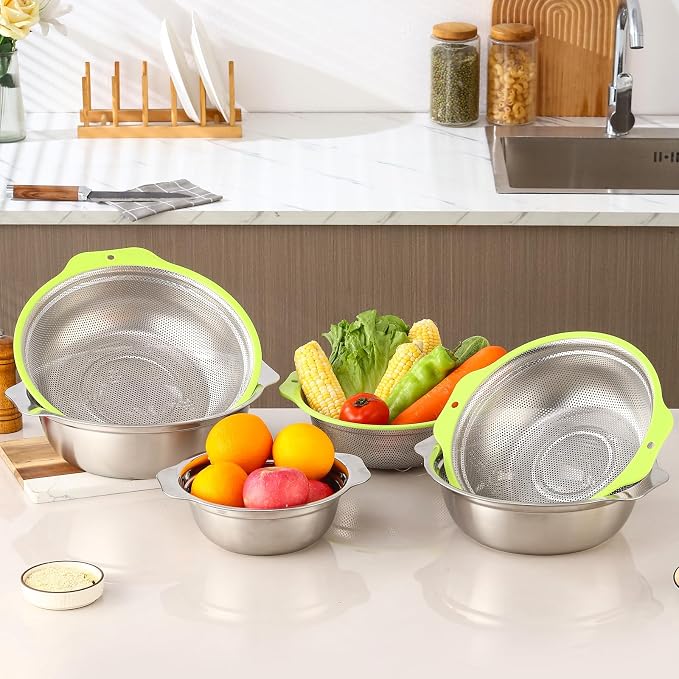 Colander Stainless Steel Microporous, 2QT Rice Strainer - Image 8