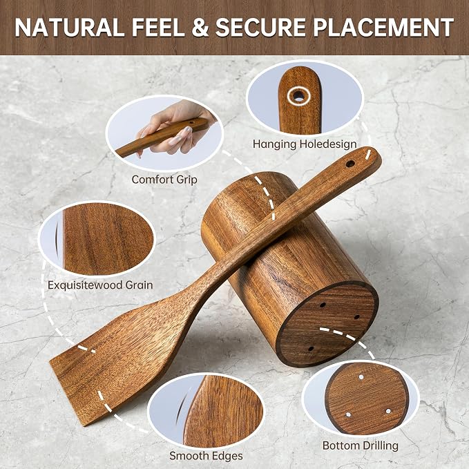 Wooden Utensil Set 8 Pcs - Image 3