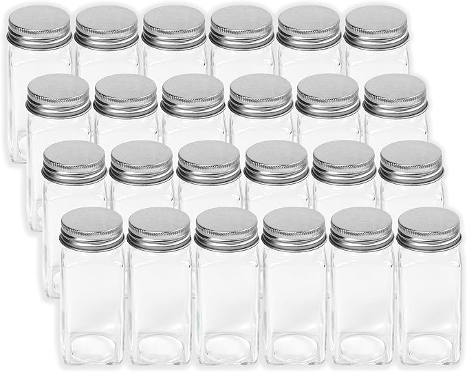 Simple Houseware Spice Jars 4 Ounce Square Glass Bottles - Image 3