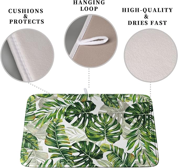 Tropical Palm Leaves Dish Drying Mat - Image 3