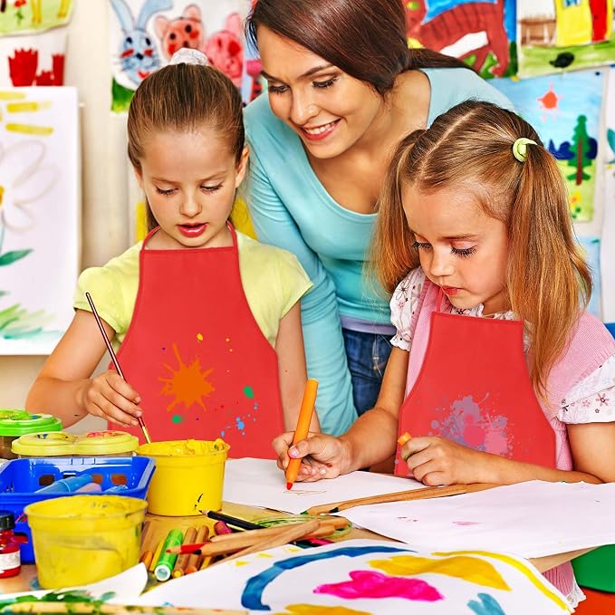 KUUQA 16/24/30/36/40Pcs Kids Apron Painting Aprons - Image 4