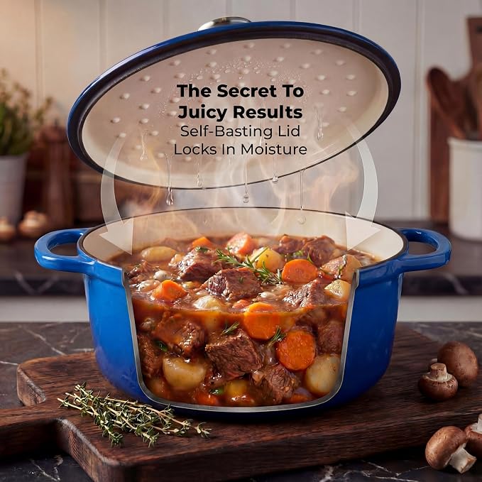 Zulay Kitchen 7.7 Quart Enameled Cast Iron Dutch Oven Pot - Image 4