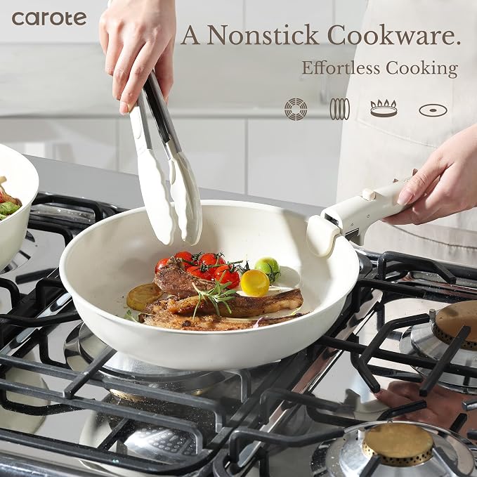 CAROTE 19pcs Pots and Pans Set, Nonstick Cookware Set Detachable Handle - Image 3